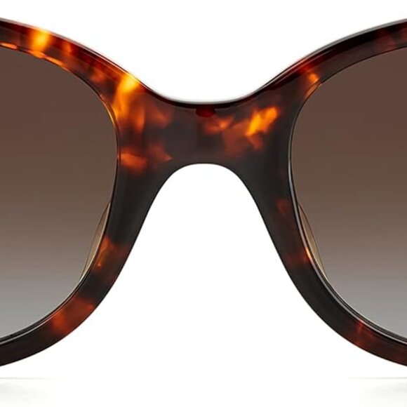 Women's Rectangular Sunglasses Gold Havana Polarized Brown Gradient UV - Picture 3 of 4